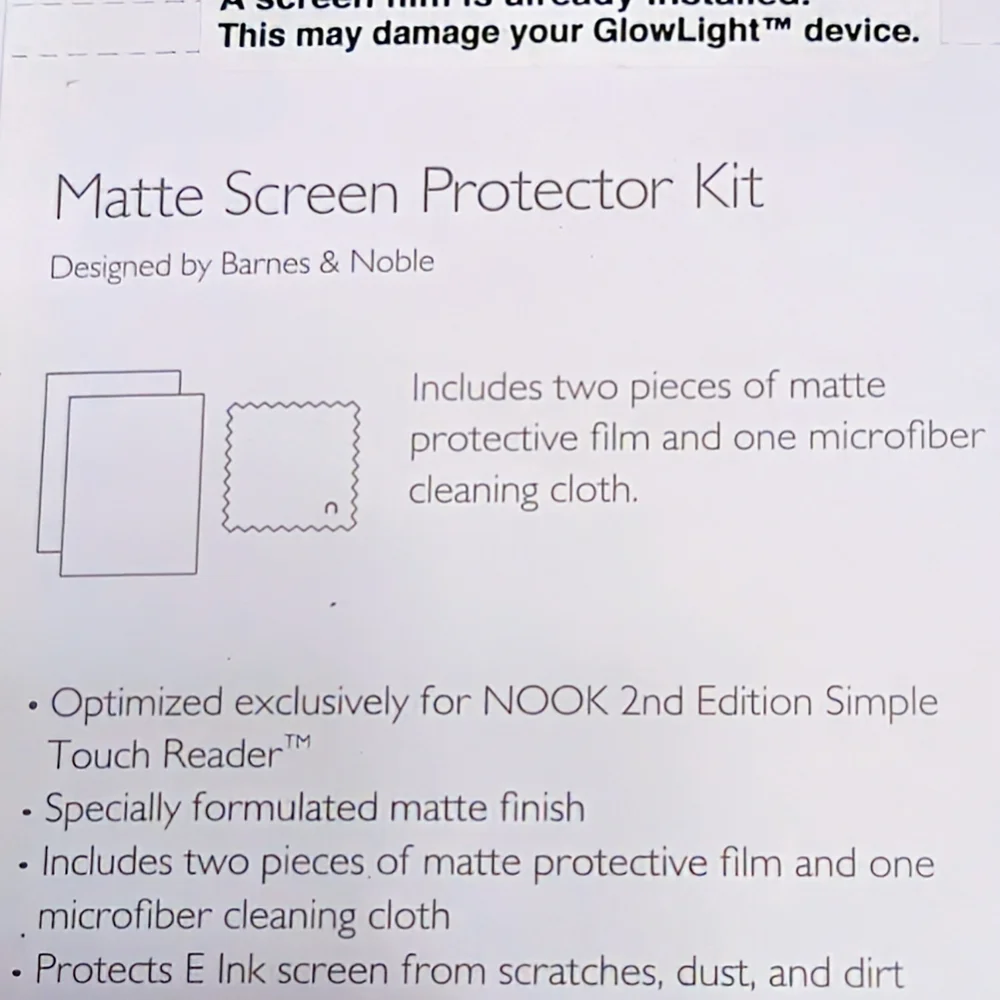 Optimized Exclusively for Nook 2nd Edition Anti-Glare Screen Protector